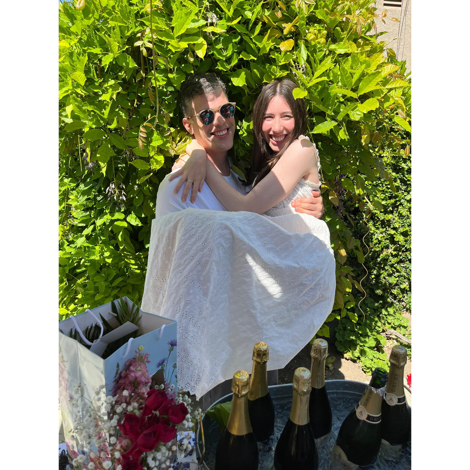 Celebrating our engagement with Kristina's family