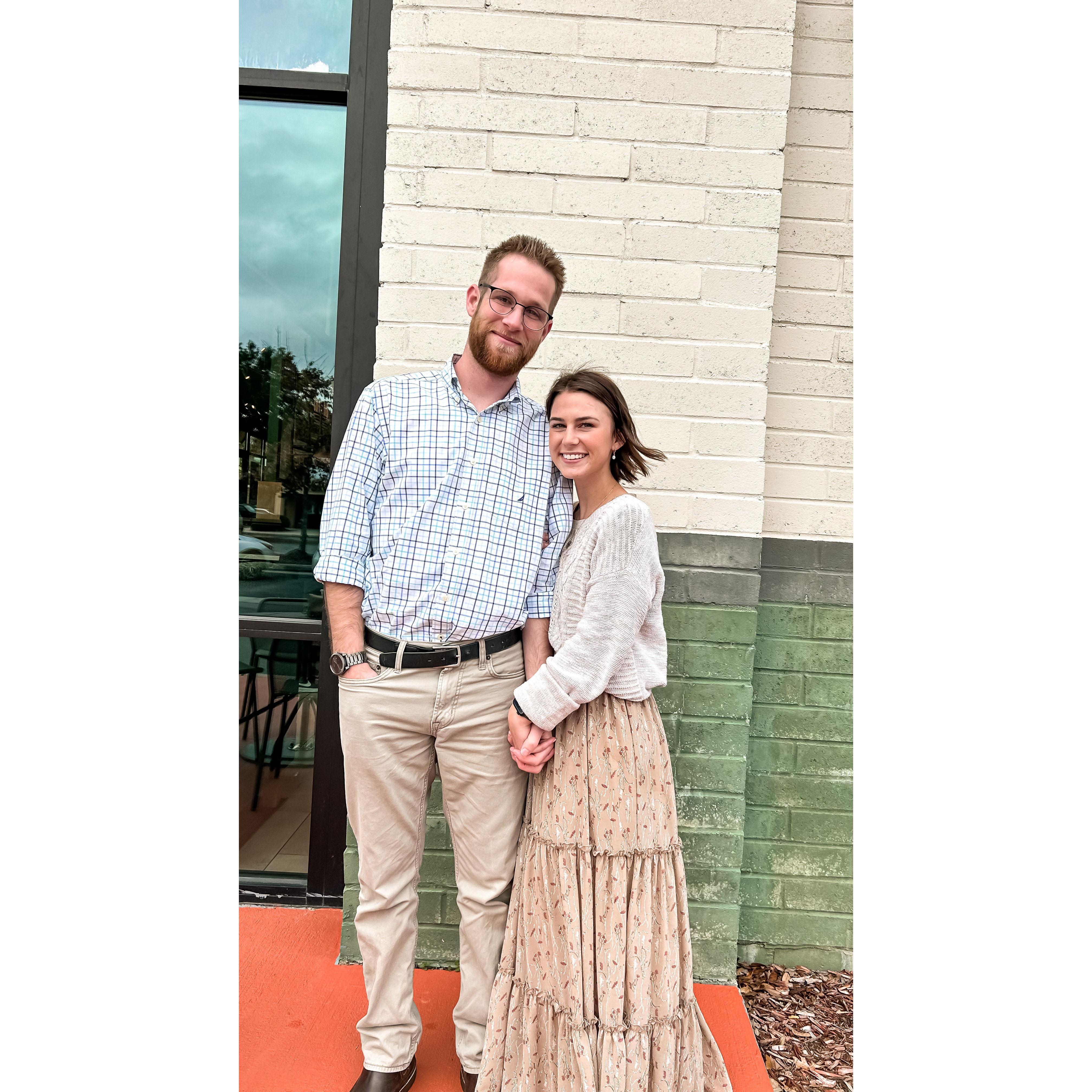 First church service together, February