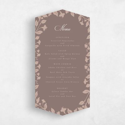 Brown Diamond Wedding Menu - Fawn