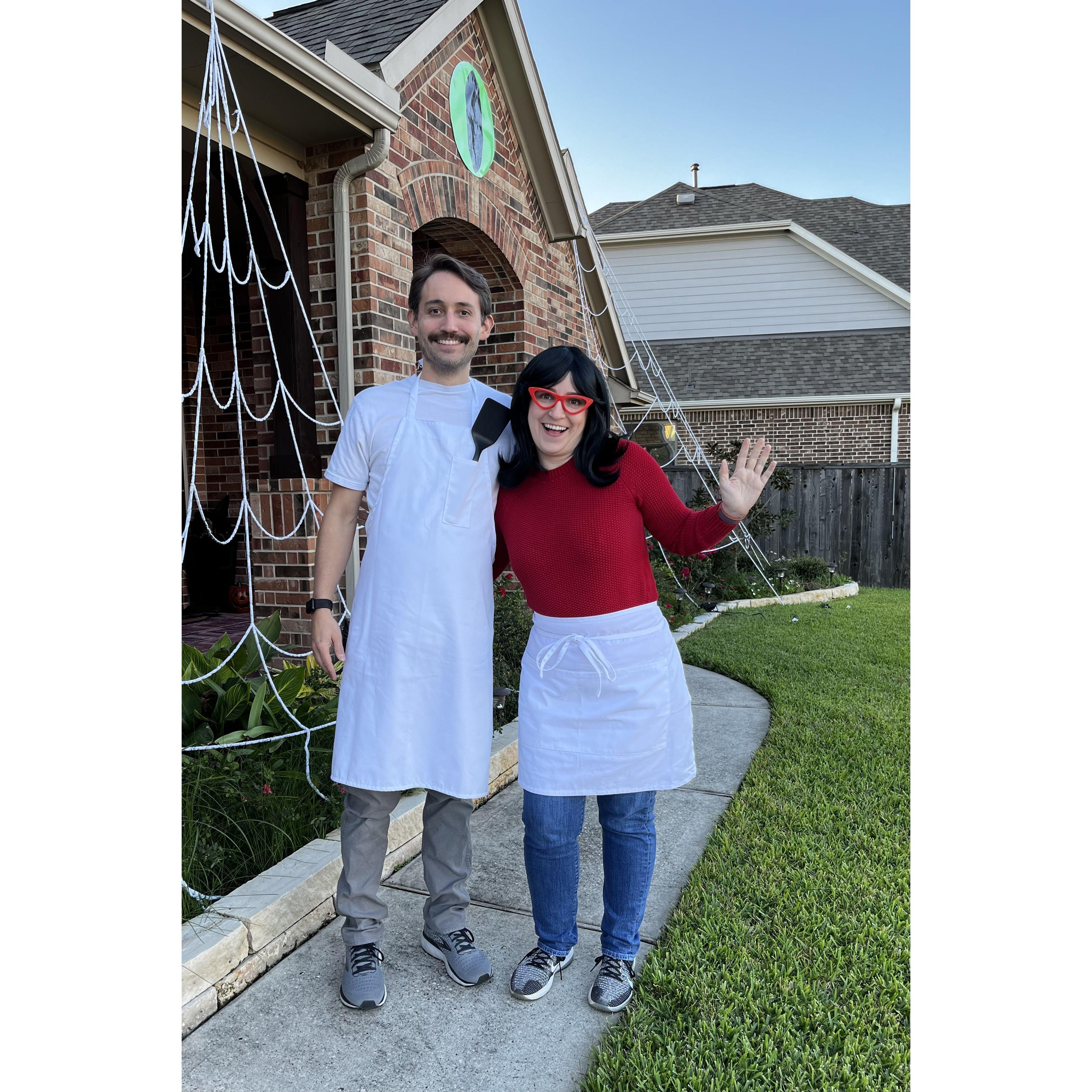 Bob and Linda from "Bob's Burgers", Halloween 2023