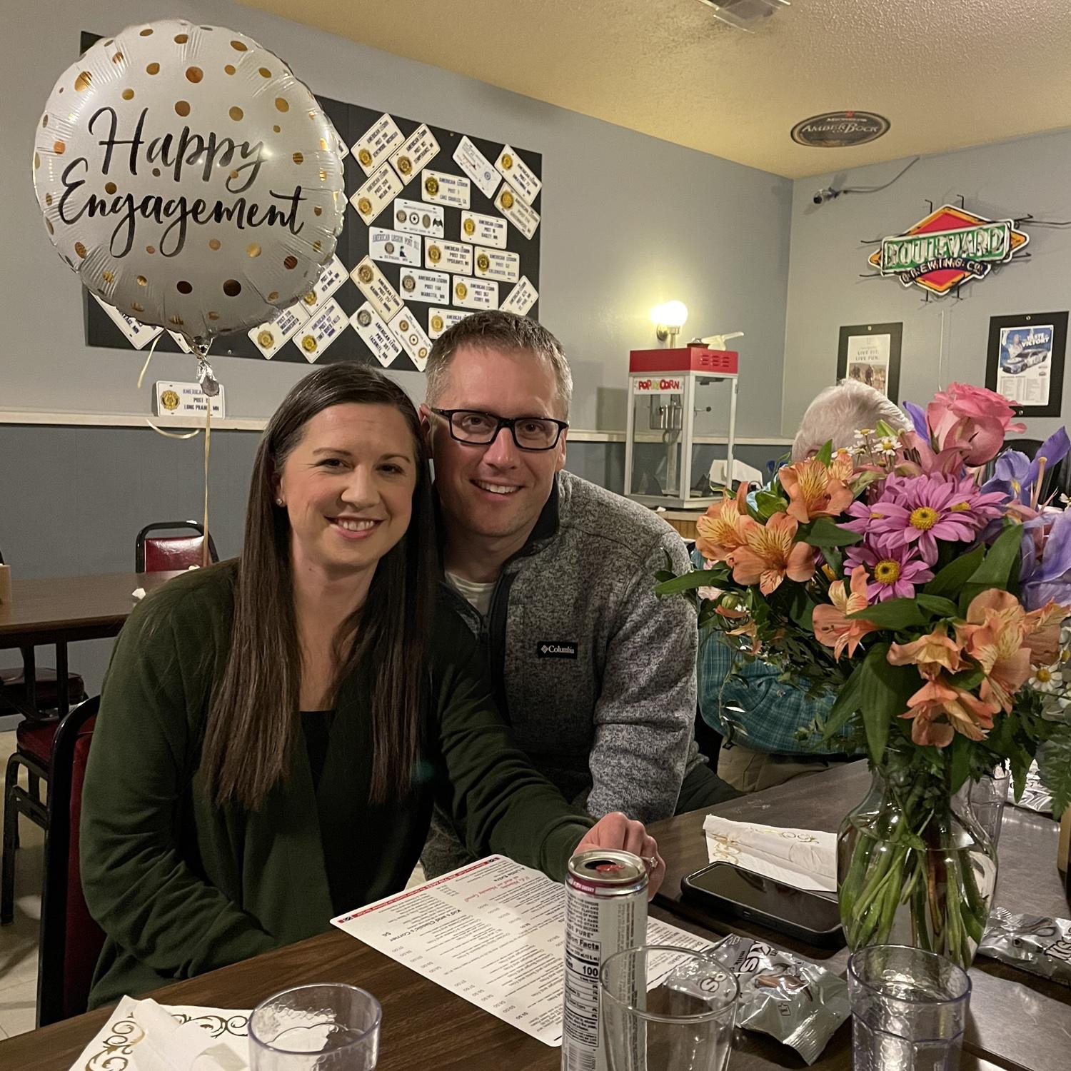 Dinner with family celebrating our engagement the Saturday after the engagement!