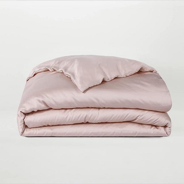 SIJO Premium 100% Austrian Eucalyptus Lyocell Tencel Duvet Cover, Silky Soft, Smooth, Architectural Digest 2022 Best Cooling Sheets Award Winner, Great for Hot Sleepers (Blush, King/Cal King)
