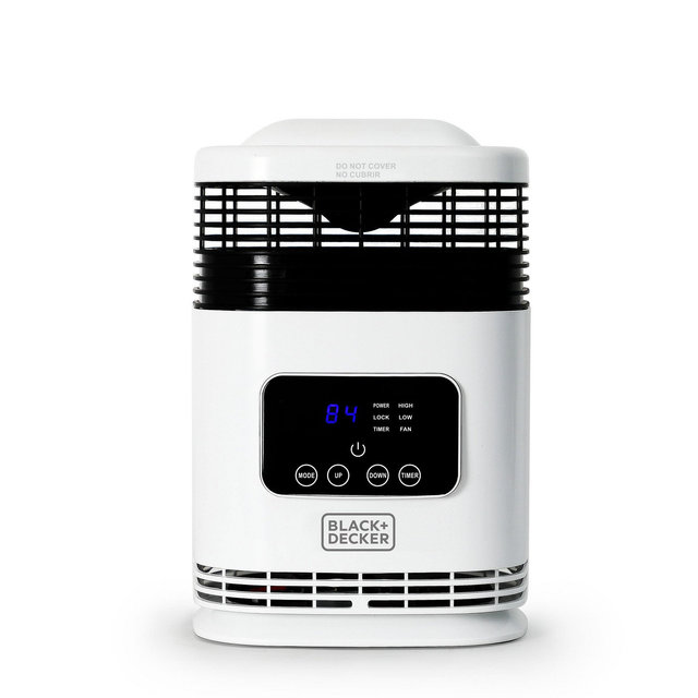 BLACK+DECKER 360-Degree Surround Heater and Fan Combo with Remote, For Office & Home, 2 Heat & Fan Only Settings, Adjustable Thermostat, BH1607, White