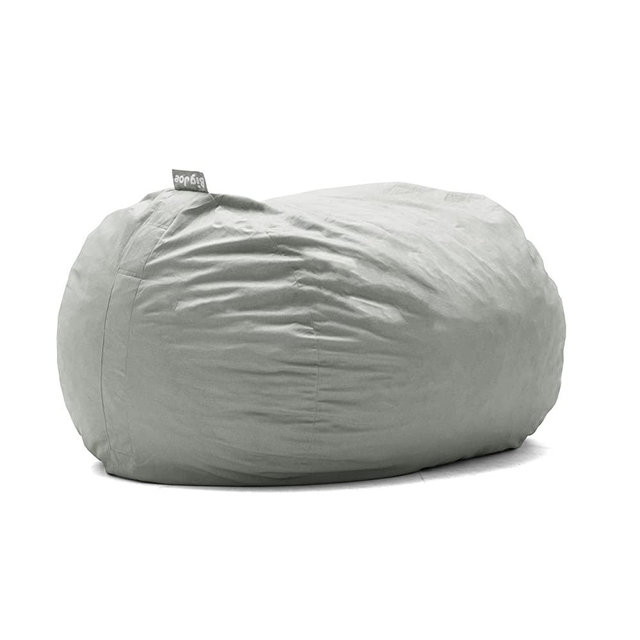 Big Joe Lenox Foam Filled Bean Bag Chair, Extra Large with Removable Cover, Fog
