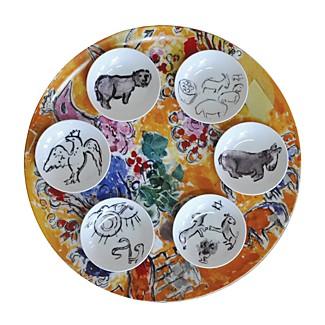 Bernardaud Marc Chagall Joseph Tribe Seder Platter & Dishes, Set of 6