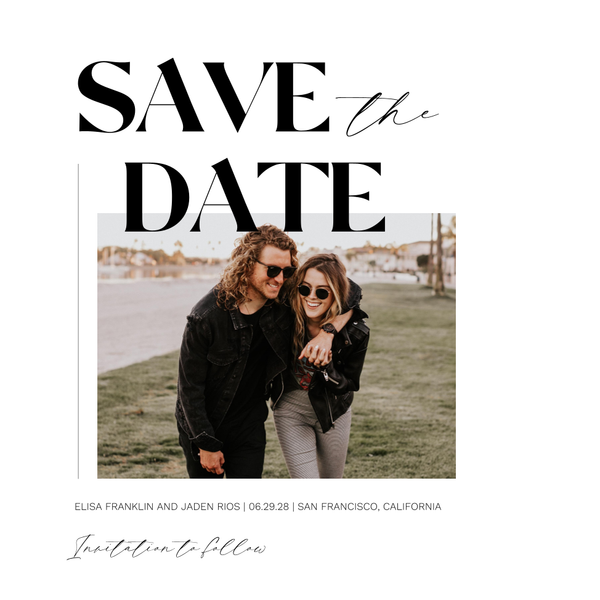 Carlisle Square | White | Zola Save The Dates