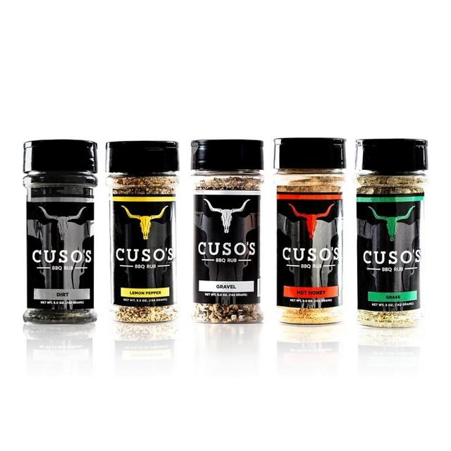 Cuso Cuts Great Tasting Essentials Seasoning Rub (Dirt ®, Lemon Pepper, Gravel, Hot Honey, and Grass) - Bundle Pack