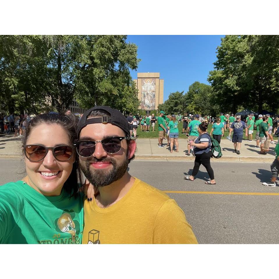 Nate's first football game at Notre Dame! They played Purdue, otherwise he would have worn an ND shirt :)