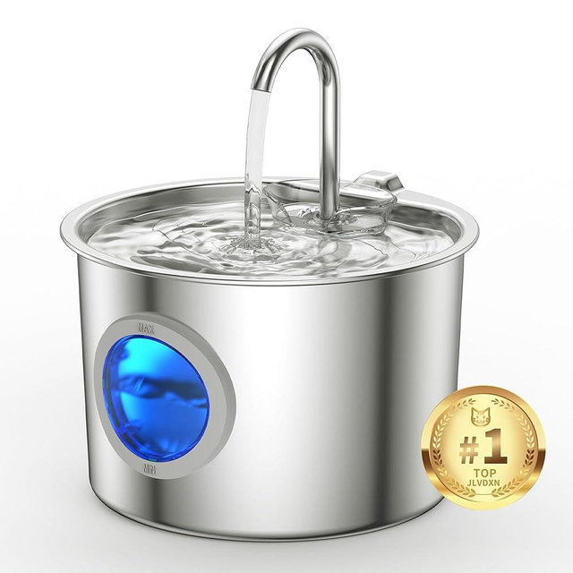 Cat Water Fountain Advanced 304 Stainless Steel 2.2L/74oz with Detachable Tank, Easy to Clean, Automatic Pet Fountain Quiet Cats Water Dispenser, Perfect for Indoor Cats Dogs