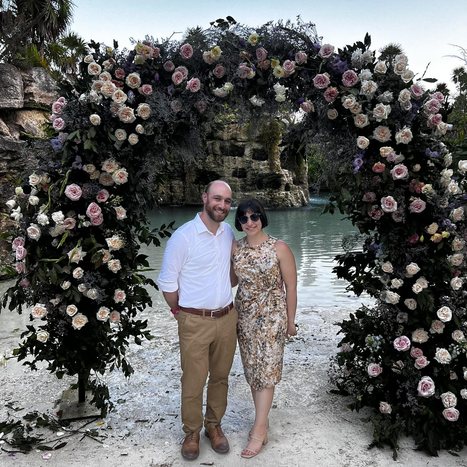 At our friends' wedding in Mexico.  Note the pale and neutral colors, NO LIME GREEN!