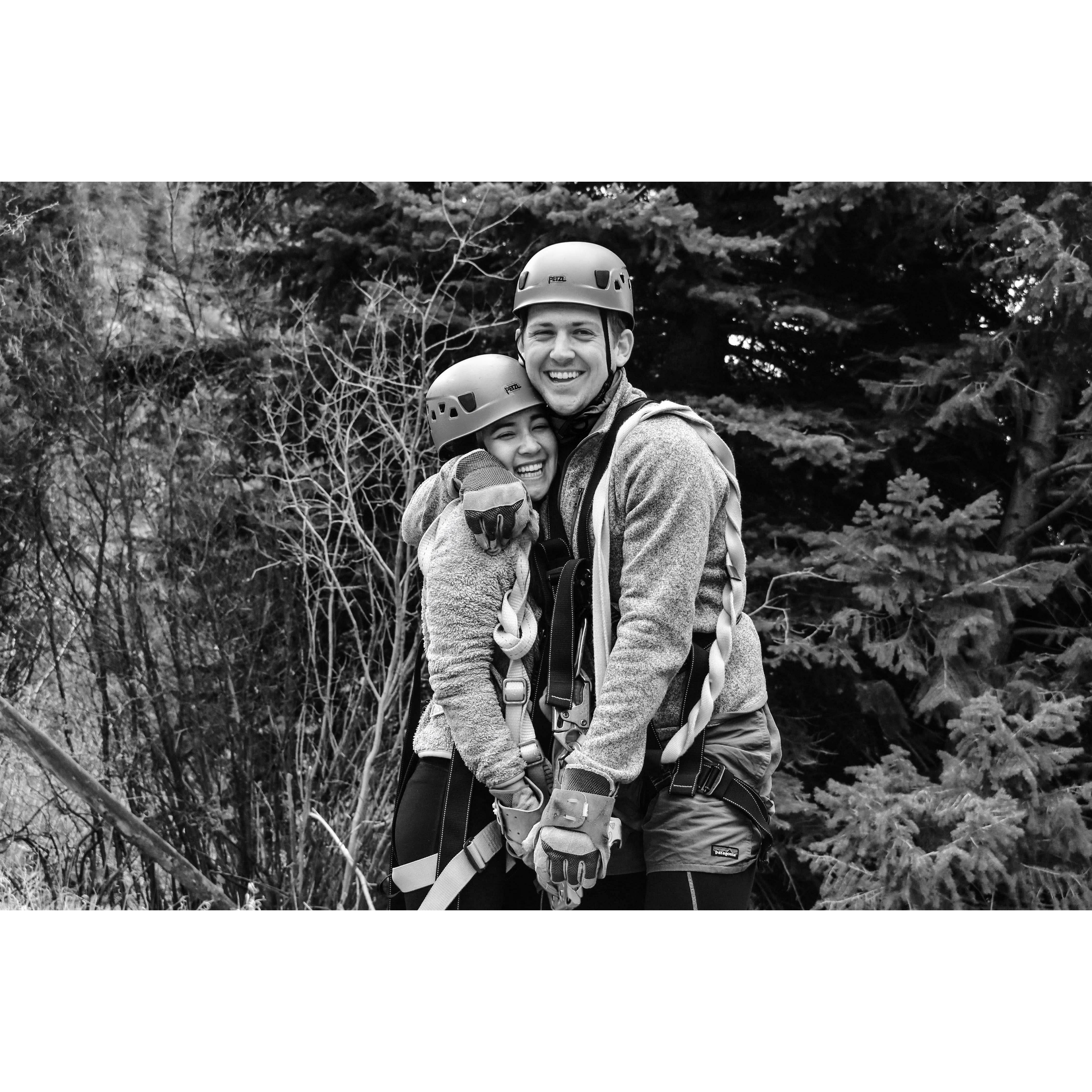 "Our first time zip lining together"