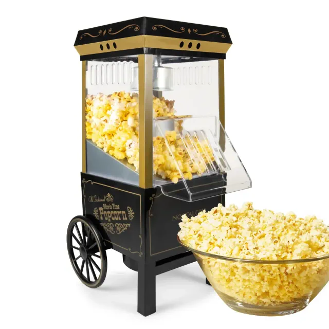 Nostalgia 12-Cup Hot Air Popcorn Maker, Black