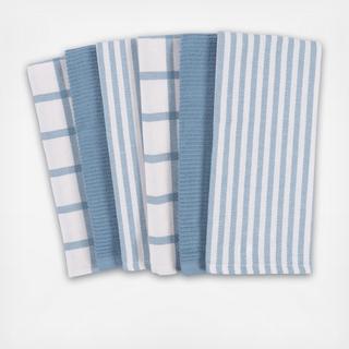 Mixed Flat & Terry Kitchen Towels, Set of 6