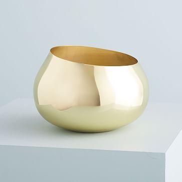 Angled Metal Homescent Collection, Gold, Round Candle, Tonka Noir