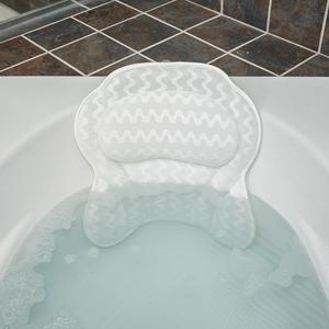 Luxurious Bath Pillow for Women & Men :: Ergonomic Bathtub Cushion for Neck, Head & Shoulders :: With QuiltedAir Mesh for Breathable Comfort :: Includes Wash Bag by Bath Haven