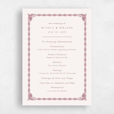 Multi-Colored Wedding Program - Ariadne