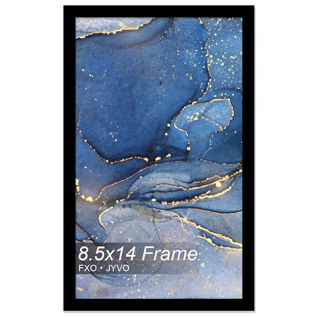 Fxojyvo 8.5 x 14 Picture Frame, Black Frame for 8.5x14 Inch Picture Poster Photo, Light Weight and High Transparent 8.5 by 14 Frame for Wall - 1 Pack/Black/8.5"x14"