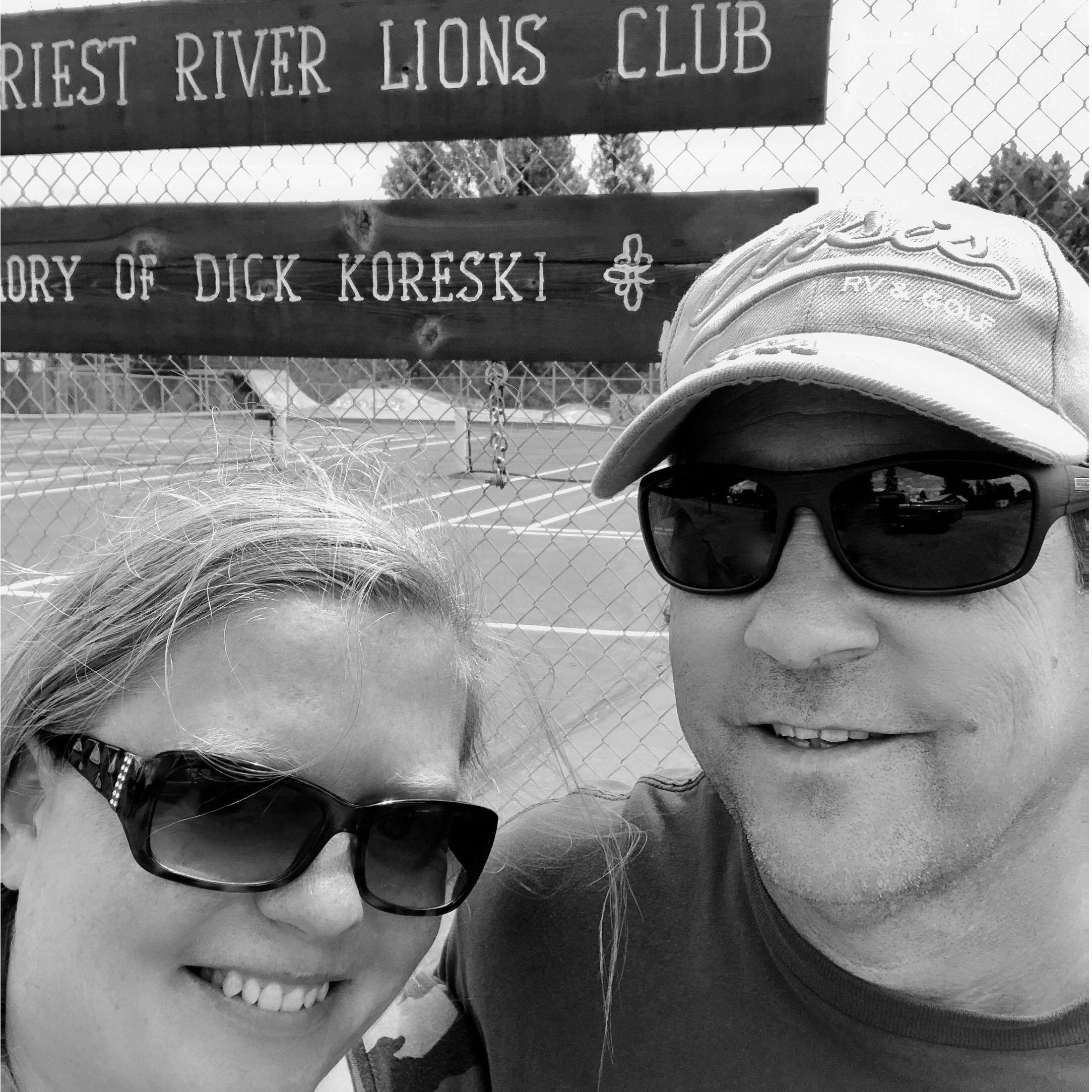 Another adventure, this time in Priest River Idaho, with a visit to Anne's Dad's tennis courts.