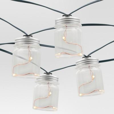 20ct Outdoor LED Plastic Mason Jar Cover Solar String Lights - Threshold™