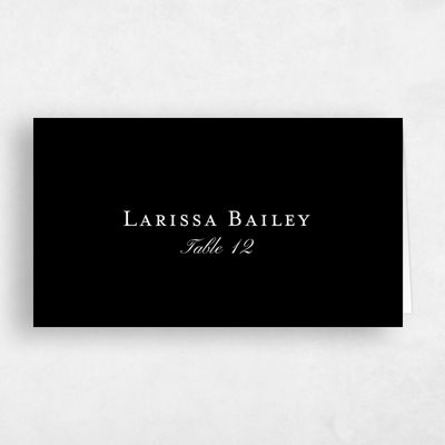 Black Wedding Place Card - Lucca