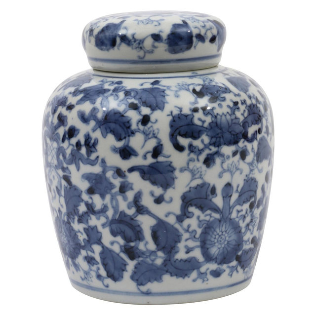 Decorative Ceramic Ginger Jar (6.5")- Blue/White - 3R Studios