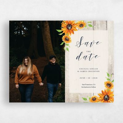 Linen, Beige Wedding Save the Date - Sunnyridge Portrait