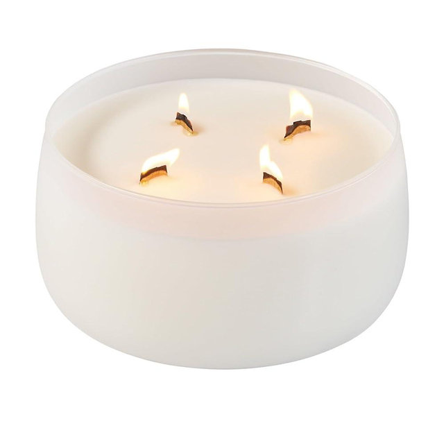 Intense Scented Wooden 4-Wick Glass Jar Candle 60oz. (Salted Coconut Mahogany)