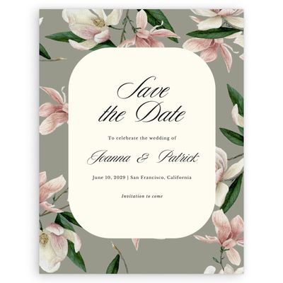 Light Khaki, Beige Wedding Digital Save the Date - Gratia Portrait