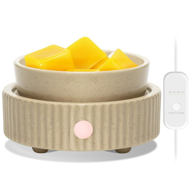 Wax Melt Warmer with 4 Timer & PTC Heating- Ceramic Fragrance 3-in-1 Oil Burner Electric Candle Wax Melter for Home Office Bedroom Fragrance, Home Décor and Gift Choice
