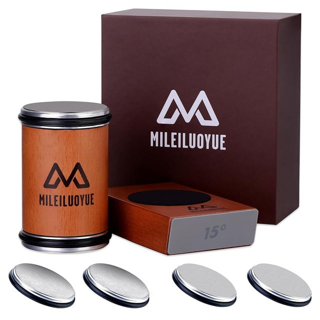 Knife Sharpener Tool Rolling Knife Sharpener Kit, Diamond, Ceramic Disc Sharpeners Are Used, 15°&20° Magnetic Inclination Angles Making Sharpening Easier, The Ideal gifts for Father's Day