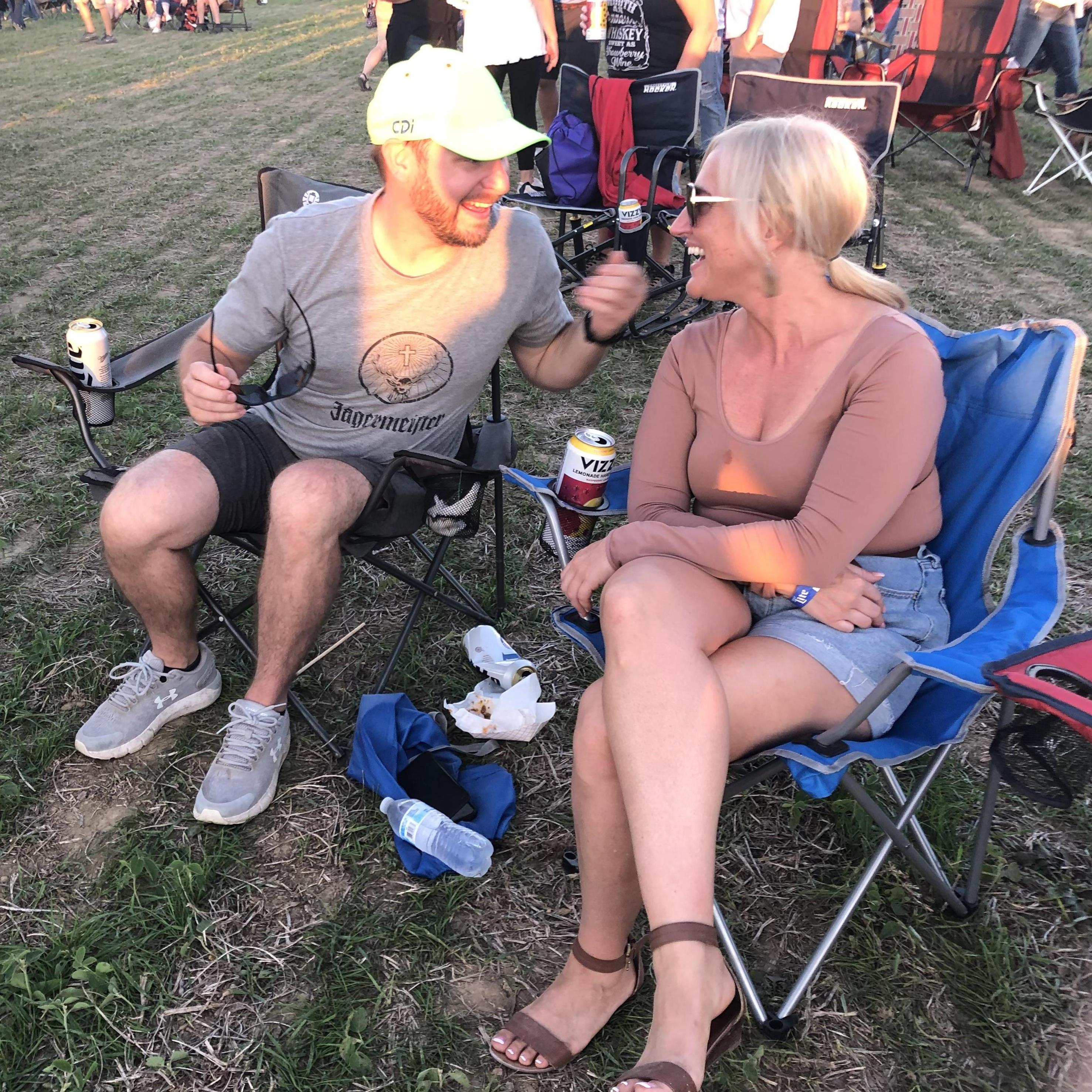 Laurie doesn't remember what Ben was telling her but it must've been HILARIOUS!