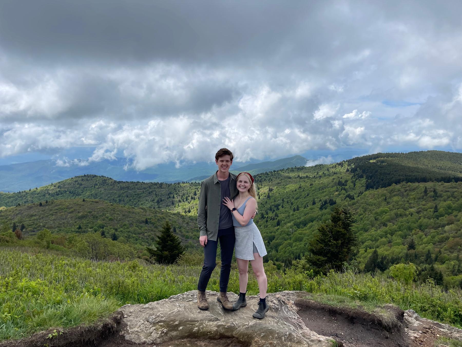 The moment we got engaged at Black Balsam Knob. June 2023.