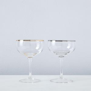 Metallic Rimmed Champagne Coupes (Set of 6) Gold Rim