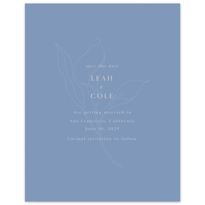 Denim Blue Wedding Digital Save the Date - Arum Portrait