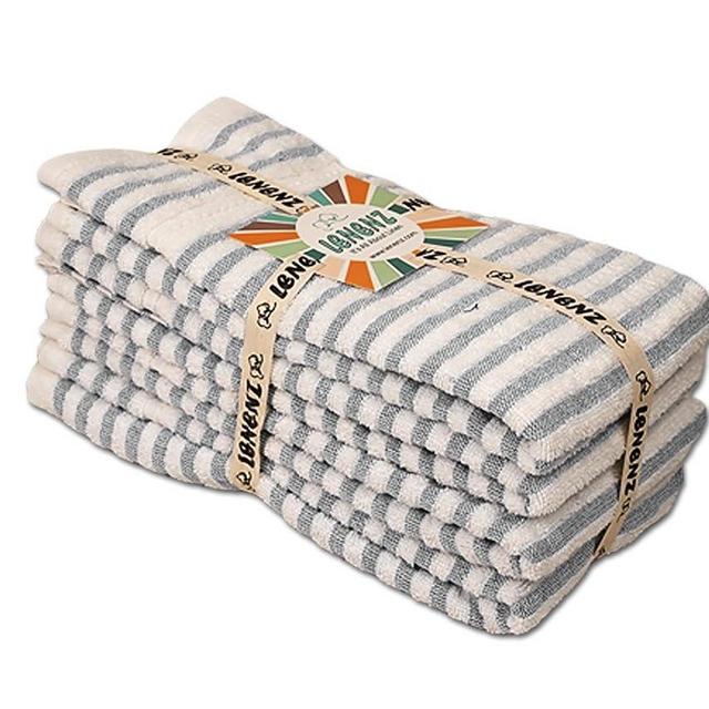 Lenenz Kitchen Towels - Pack of 4 Dish Towels for Kitchen 18'' x 28'' - 100% Cotton Super Plush Kitchen Towel and Dishcloths Sets - Kitchen Hand Towels for Quick Drying (Dark Grey)