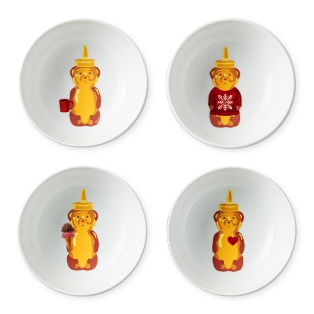 fnnch Honey Bear Cereal Bowls, Set of 4
