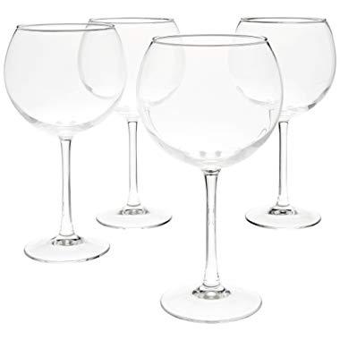 AmazonBasics Red Wine Balloon Wine Glasses, 20-Ounce, Set of 4