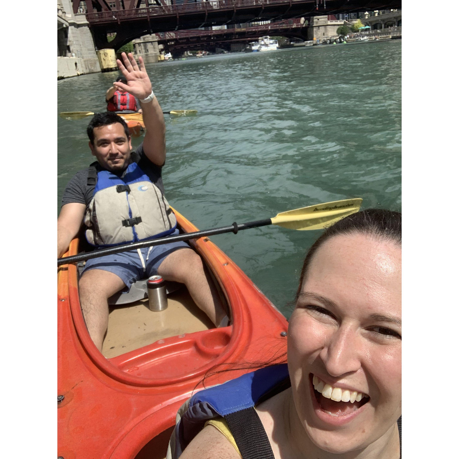 Kayaking on the Chicago River.