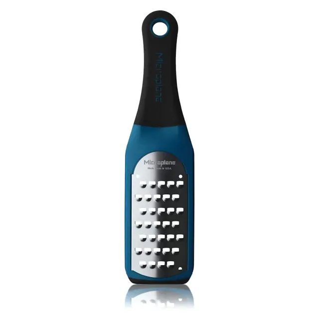 Microplane Artisan Series Extra Coarse Cheese Grater and Zester, Blue
