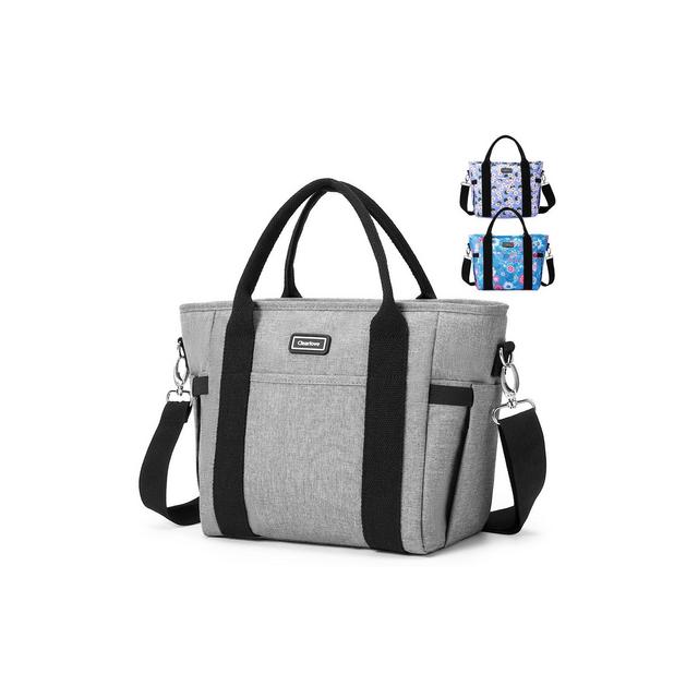 Insulated Cooler Bag Gray with Thermal Foam Insulation Reusable Grocery Bag Transport Cold Or Hot Food Apply to Delivery Bag, Travel Picnic Cooler