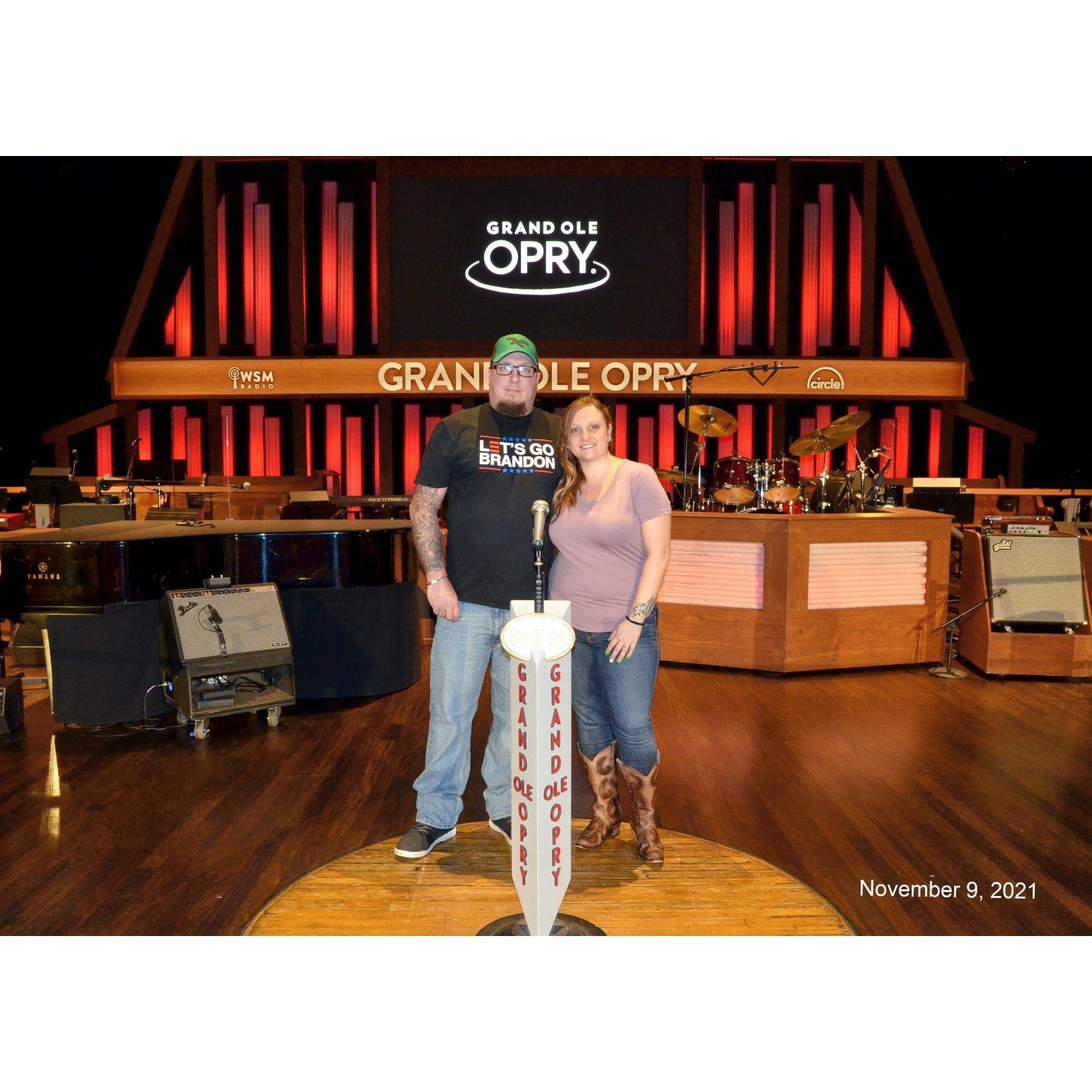 Visiting the Grand Ole Opry in Tennessee in 2021.