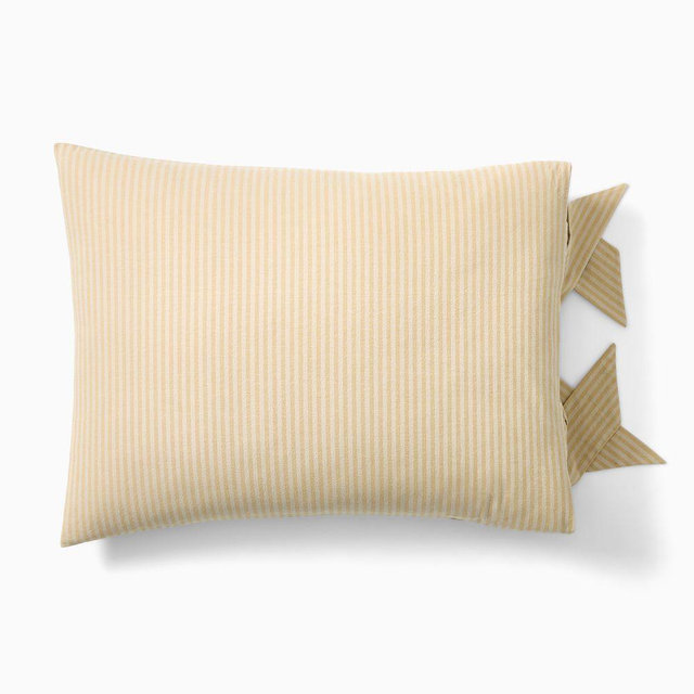 Pierce & Ward Cotton Linen Stripe Tie King Sham, Sand