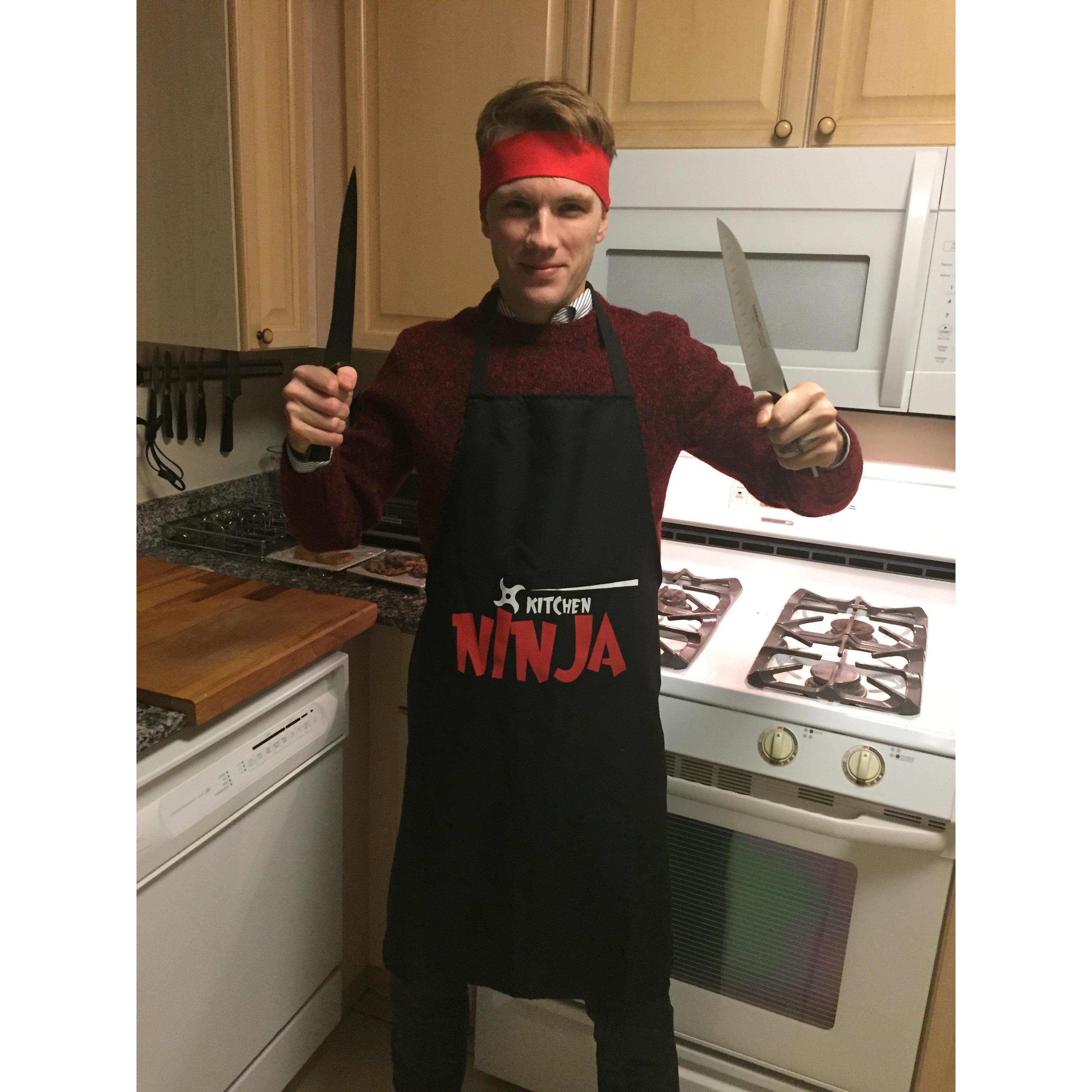 I wonder who's thinks he's a Kitchen Ninja?...LOL