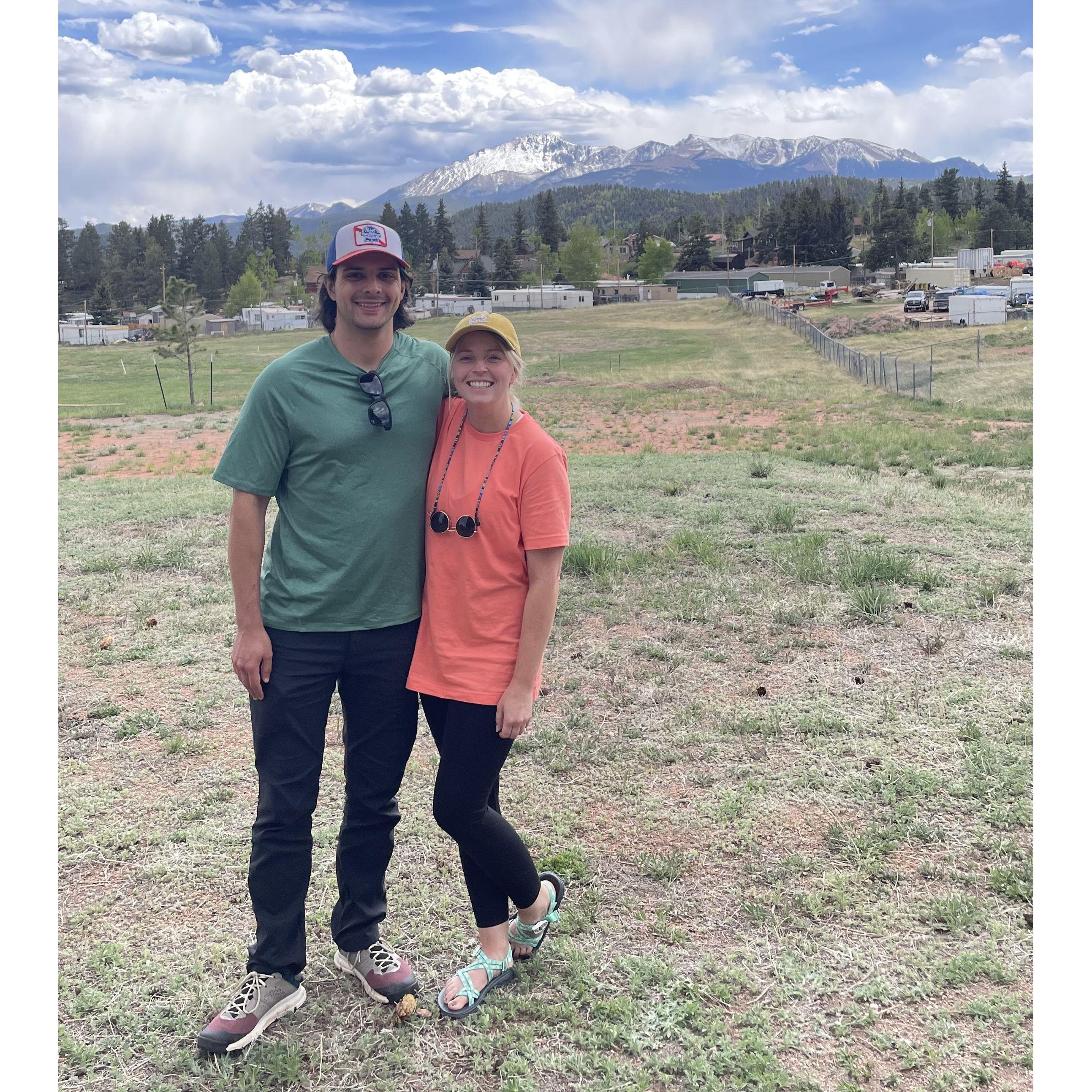 If you look closely you can see Pike's Peak in the background. This pic was taken after we took a cog rail train to the top while visiting our friends Dom and Rebecca.