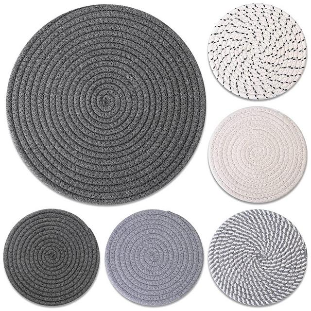 Trivets for Hot Dishes, 6 Pieces Trivets for Hot Pots and Pans, 100% Cotton Woven Hot Pads for Kitchen Pot Holders for Kitchen Heat Resistant, 11.8 Inches and 7 Inches