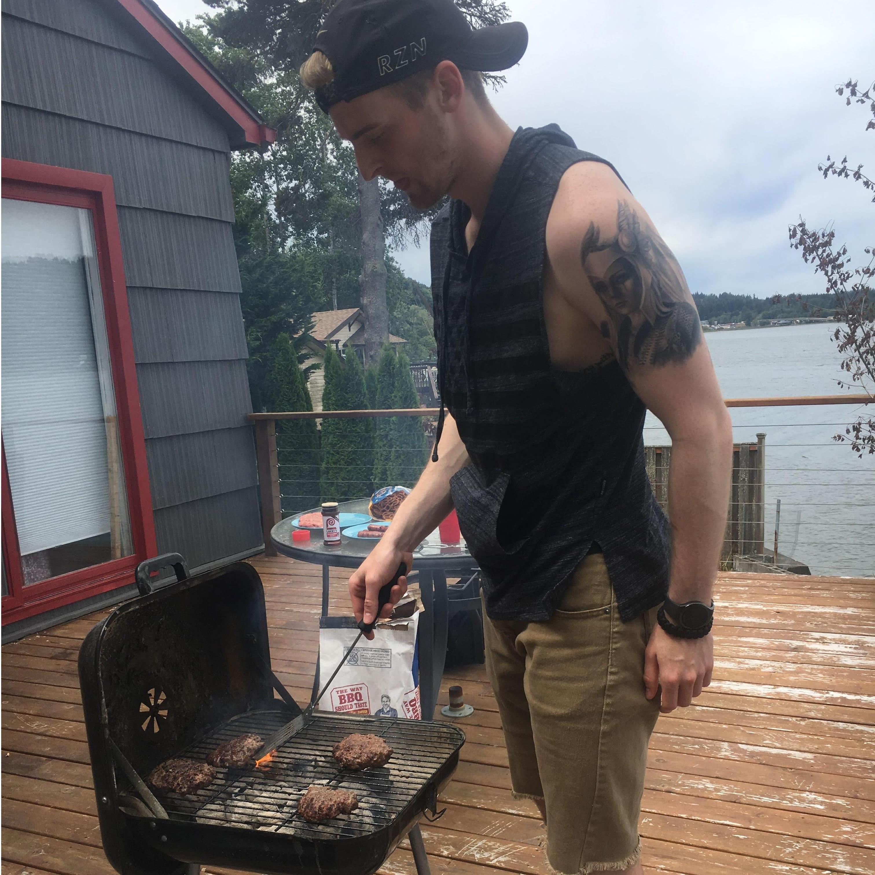 Our first Fourth of July together <3 Matthew loves cooking and does all of it. Mostly because Suzie will burn the apartment down if she try'd.