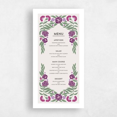 Light Greige, Beige Wedding Menu - Kearney