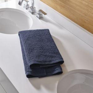 Ribbed Ink Blue Hand Towel