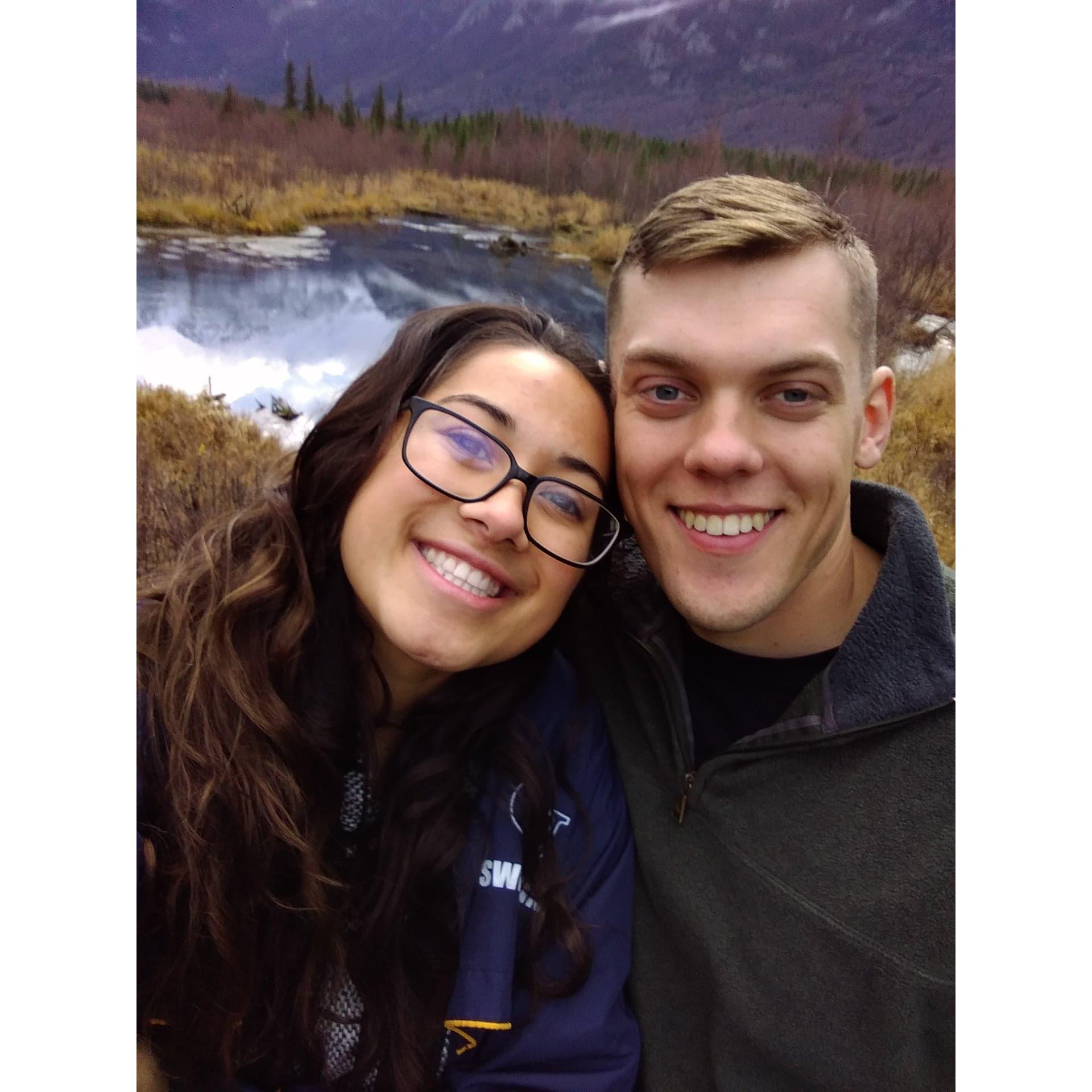 We went hiking around Chugach in Alaska, our parents came up to join us too!