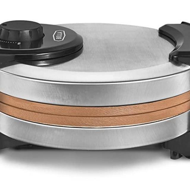 BELLA Classic Belgian Waffle Maker, 7" Round, Non Stick, Waffle Iron Makes 1” Thick Waffles, Variable browning control knob, Stay-cool handle with locking latch, Stainless Steel